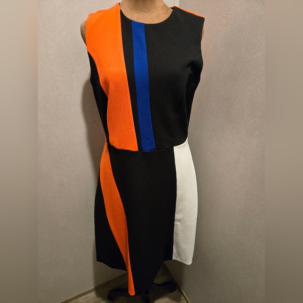 Vince Camuto Bold Panel Mini Dress - Orange, Blue, Black, White